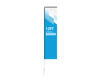 8ft Custom Rectangular Flag with Cross Base & Water Bag - Signwin