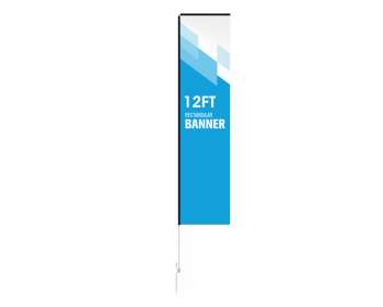 Custom Rectangular Flags Logo Printing & Pole + Base - Signwin