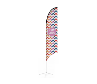13ft Convex Feather Flag with Cross Base & Water Bag - Signwin