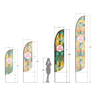 13ft Convex Feather Flag with Cross Base & Water Bag