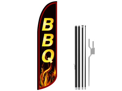 13ft BBQ Stock Blade Flag with Ground Stake 02