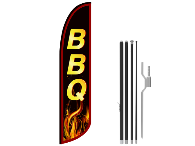 13ft BBQ Stock Blade Flag with Ground Stake 02