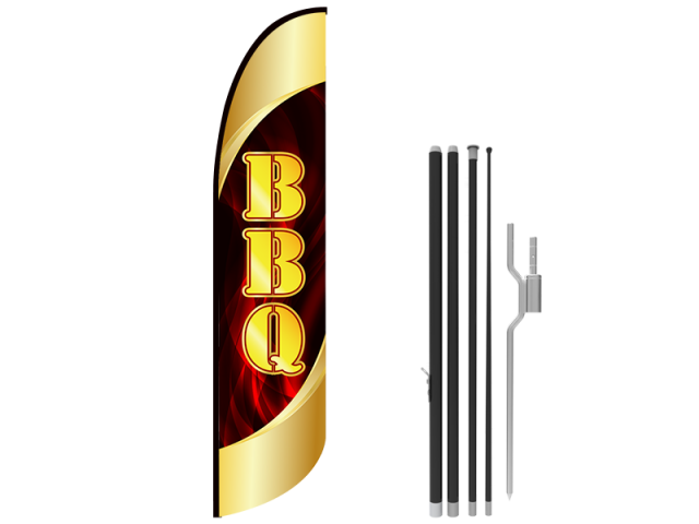 13ft BBQ Stock Blade Flag with Ground Stake 03
