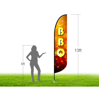 13ft BBQ Stock Blade Flag with Ground Stake 05
