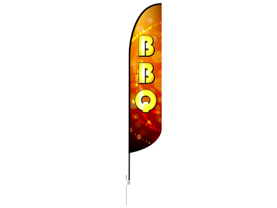 13ft BBQ Stock Blade Flag with Ground Stake 05