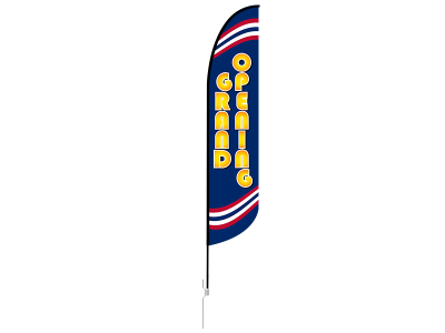 13ft GRAND OPENING Stock Blade Flag with Ground Stake 03
