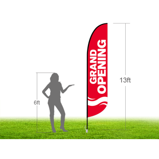 13ft GRAND OPENING Stock Blade Flag with Ground Stake 06