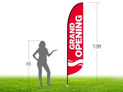 13ft GRAND OPENING Stock Blade Flag with Ground Stake 06