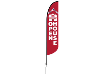 13ft OPEN HOUSE Stock Blade Flag with Ground Stake 04