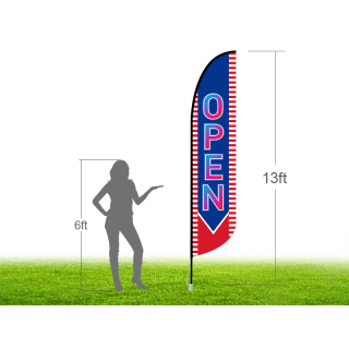 13ft OPEN Stock Blade Flag with Ground Stake 02