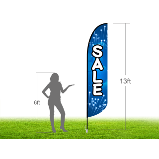 13ft SALE Stock Blade Flag with Ground Stake 01