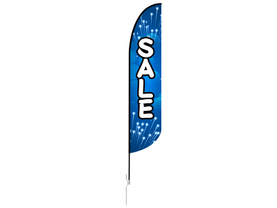 13ft SALE Stock Blade Flag with Ground Stake 01
