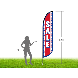 13ft SALE Stock Blade Flag with Ground Stake 04