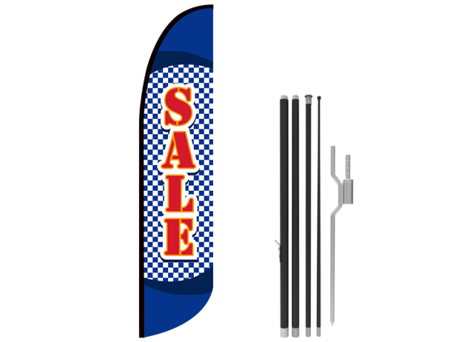 13ft SALE Stock Blade Flag with Ground Stake 05