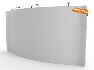 Custom 15ft Curved & Polyester Tension Fabric Trade Show Backwall Display