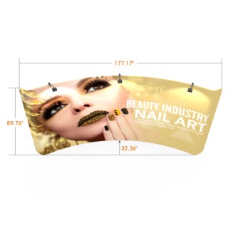 Custom 15ft Curved & Polyester Tension Fabric Trade Show Backwall Display