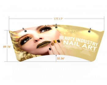 Custom 15ft Curved & Polyester Tension Fabric Trade Show Backwall Display