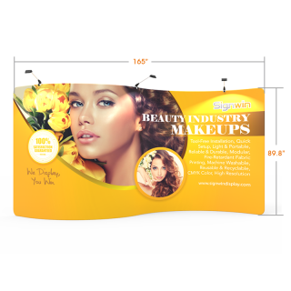 Custom 15ft S-Shaped & Fabulous Tension Fabric Trade Show Backwall Display