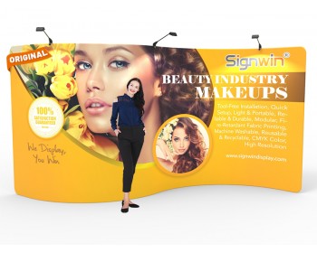 Custom 15ft S-Shaped & Fabulous Tension Fabric Trade Show Backwall Display