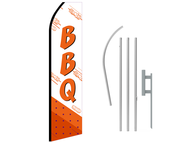 16ft BBQ Stock Swooper Flag with Ground Stake 02