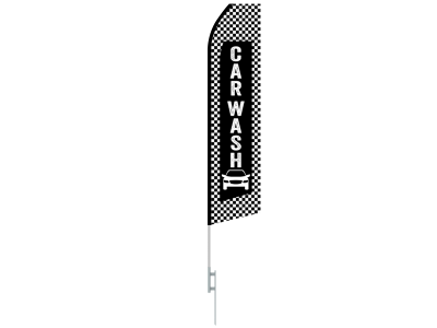 16ft CAR WASH Stock Swooper Flag with Ground Stake 01