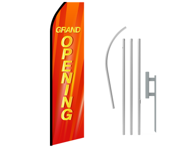 16ft GRAND OPENING Stock Swooper Flag with Ground Stake 01
