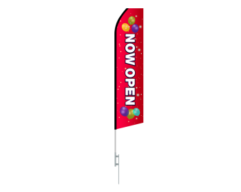 16ft NOW OPEN Stock Swooper Flag with Ground Stake 02