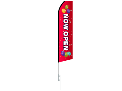 16ft NOW OPEN Stock Swooper Flag with Ground Stake 02