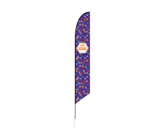 8ft Angled Feather Flag with Cross Base & Water Bag to Buy - Signwin