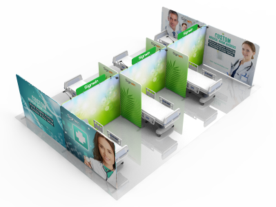 Custom 20x30ft Medical Room Divider Tension Fabric Brand Graphic Printing 01 (Frame + Graphic)