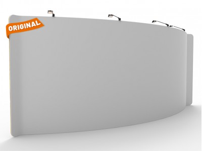 Custom 20ft Curved & Gorgeous Tension Fabric Trade Show Backwall Display Custom 20ft Curved & Gorgeous Tension Fabric Trade Show Backwall Display