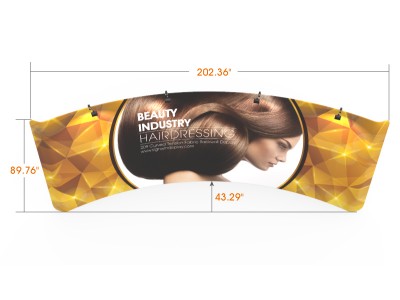 Custom 20ft Curved & Gorgeous Tension Fabric Trade Show Backwall Display