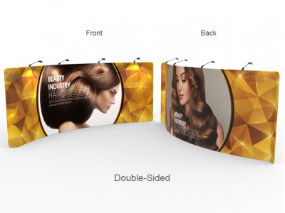 Custom 20ft Curved & Gorgeous Tension Fabric Trade Show Backwall Display Custom 20ft Curved & Gorgeous Tension Fabric Trade Show Backwall Display