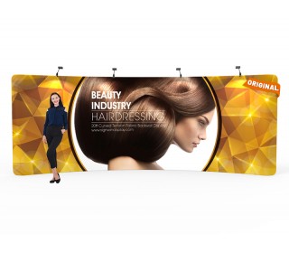 Custom 20ft Curved & Gorgeous Tension Fabric Trade Show Backwall Display
