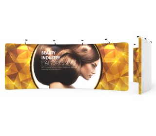 Custom 20ft Curved & Gorgeous Tension Fabric Trade Show Backwall Display
