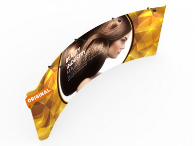 Custom 20ft Curved & Gorgeous Tension Fabric Trade Show Backwall Display Custom 20ft Curved & Gorgeous Tension Fabric Trade Show Backwall Display