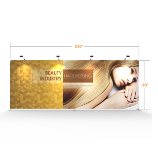 Custom 20ft Flat & Grand Tension Fabric Trade Show Backwall Display
