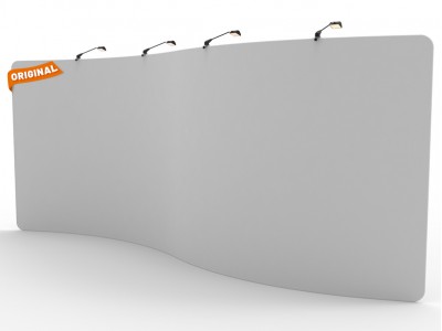 Custom 20ft S-Shaped & Elegant Tension Fabric Trade Show Backwall Display