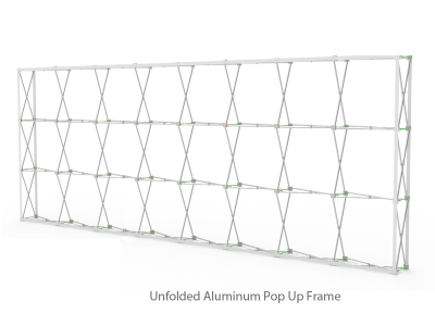 Custom 20ft Straight & Quick Fabric Pop Up Trade Show Backwall Display