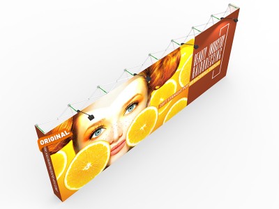 Custom 20ft Straight & Quick Fabric Pop Up Trade Show Backwall Display