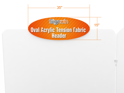 Custom W35" x H15" Oval Acrylic Tension Fabric Header