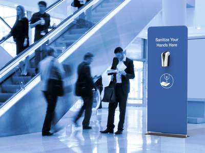 Public Automatic Hand Sanitizer Dispenser Printed Banner Stand