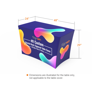 4ft Stretch Fit Back-Zippered Table Cover Full Color Printing
