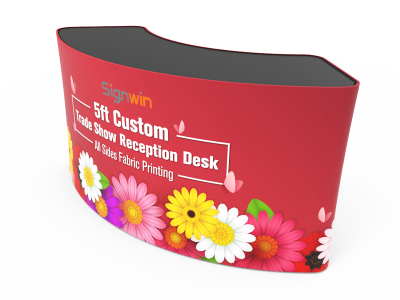 5ft Trade Show Reception Desk Custom Printing