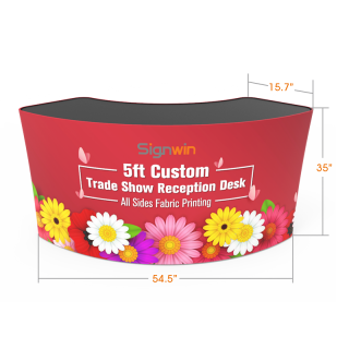 5ft Trade Show Reception Desk Custom Printing