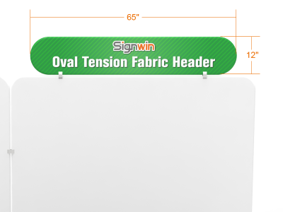 Custom W65" x H12" Oval Tension Fabric Header