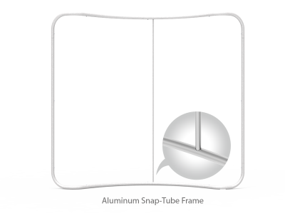 Custom 6ft Curved Tabletop Tension Fabric Trade Show Backwall Display