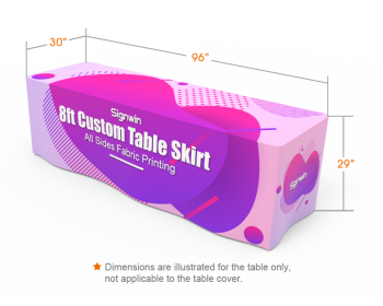 8ft Custom Table Skirt Full Color Printing