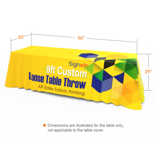8ft Printed Loose Table Throw in High Resolution