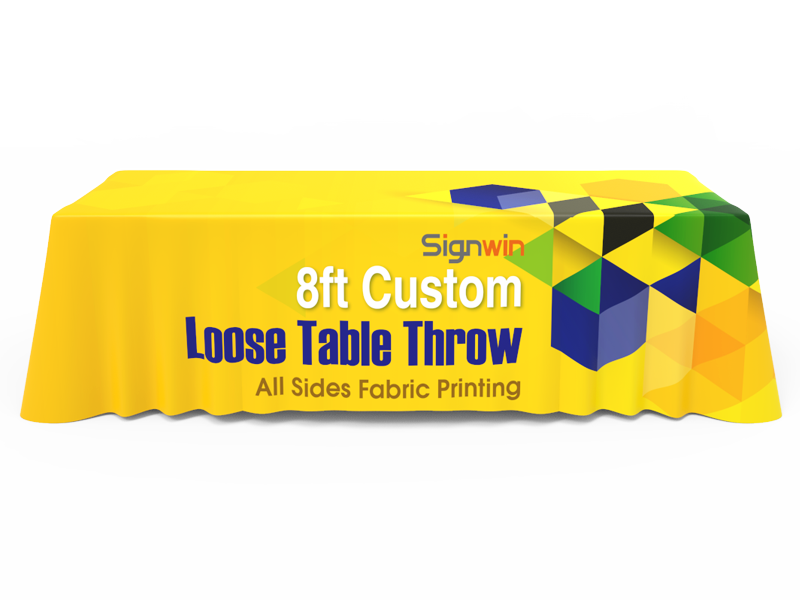 Yellow Trade Show Displays Solid Color Table Throws 8ft Business Sign 